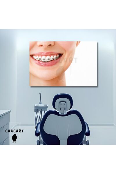 GAAGART Tekli Yatay Kanvas Diş Poliklinik Tablosu Diş Teli