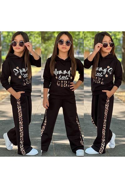 KGN GİYİM Girls' Seasonal Shorts-Free Bottom and Top Tracksuit Set