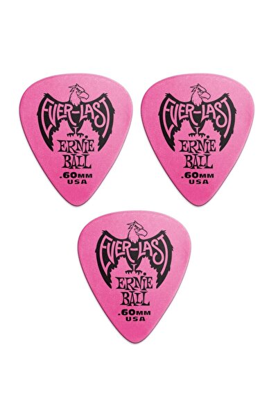 Ernie Ball P09179-3 Gitar Penası 3 Adet Everlast 0.60 Mm Pembe