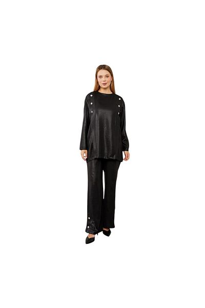 Levidor Button Detailed Crew Neck Double Suit