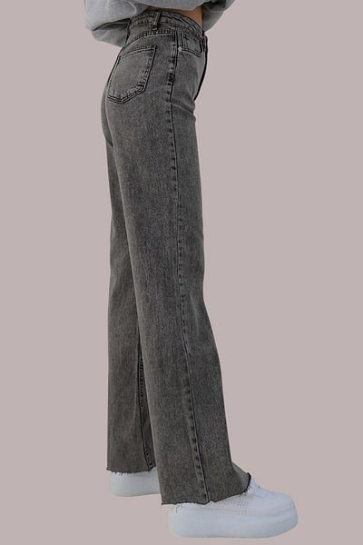 Livik Danielle Young Girl Smoked High Waist Lycra Comfortable Wide Leg Jeans