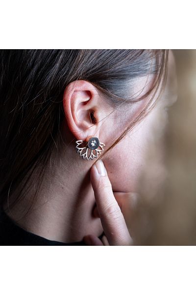 tzachebot Aromatherapy earrings, Nelumbo collection, rose gold, with diffuser for essential oil or perfume