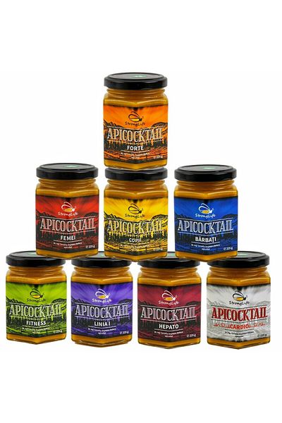 ApiCocktail Pachet ApiCocktail® - 8 x 225g cocktail-uri apicole pentru cresterea imunitatii