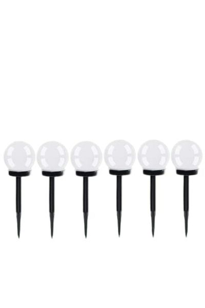 Gardlov Set of 6 Solar Lamps for Outdoor Gardens, Globe Shape, Waterproof, Ip65, Height 22 Cm