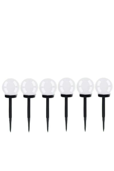 Gardlov Set of 6 Solar Lamps for Outdoor Gardens, Globe Shape, Waterproof, Ip65, Height 22 Cm