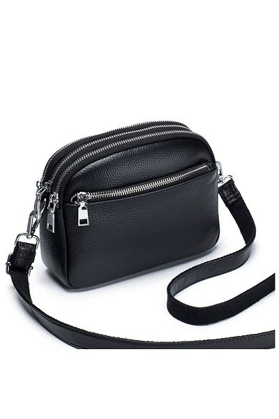 Generic Women's New Fashion Bags Soft Leather Simple Classic Crossbody Bag Clutch Bag With Double Layer Zipp