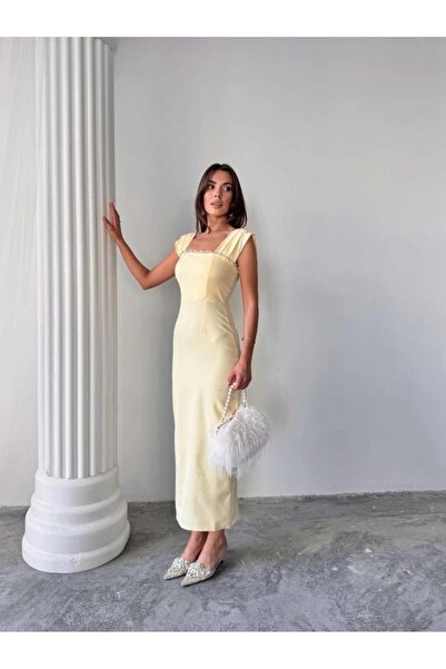 EtikaOnline Elenor Uzun Atlas Elbise