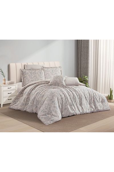 Levore Livori 7-piece comforter set, 100% soft cotton, double-sided, heavy filling, and elegant design