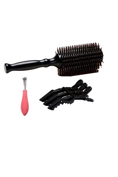 OEM 5-piece set, hairbrush, 3 clips and brush cleaning tool Belula, 25.9 x 8.9 x 6.1 cm