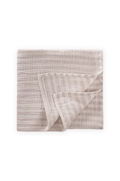 Cigit Natural Blanket 90X100Cm Beige Thick Striped