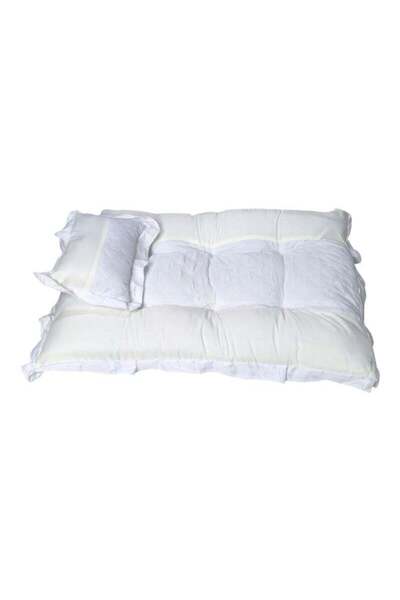 BabyCara Baby Bed with Thick Mattress Pillow for Newborn Babies 80x55cm White