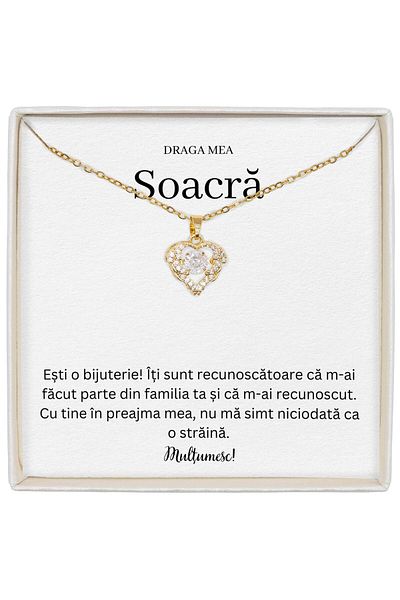 The Jewel Heart Heart Shaped Necklace, Gift With Respect And Gratitude For Mother-in-law, 39+5 cm