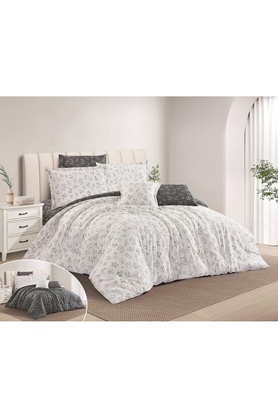Levore Livori 7-piece comforter set, 100% soft cotton, double-sided, heavy filling, and elegant design