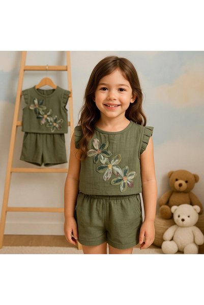 mandalinsbaby Girl's Shorts Muslin Set