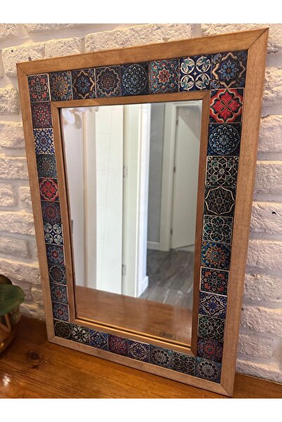 woodhomeworks Masif Çerçeveli Taş Ayna 43cm* 63cm