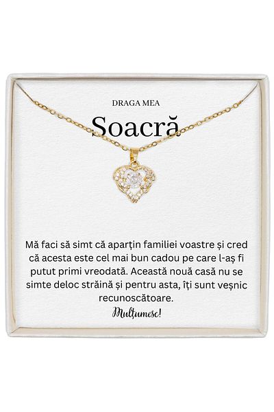 The Jewel Heart Heart Jewelry For Your Mother-in-Law, Special Gift Full of Appreciation, 39+5 cm
