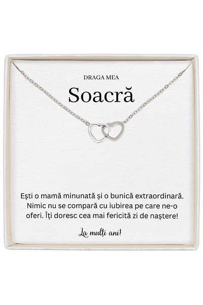 The Jewel Heart Jewelry For A Special Mother-in-Law, Silver Heart Necklace, 39+5 cm