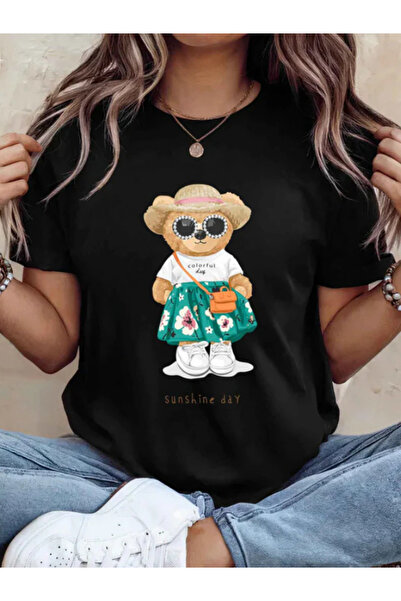Sarah's Boutique Tricou de damă – 100% bumbac – Ursuleți de pluș „SUNSHINE”