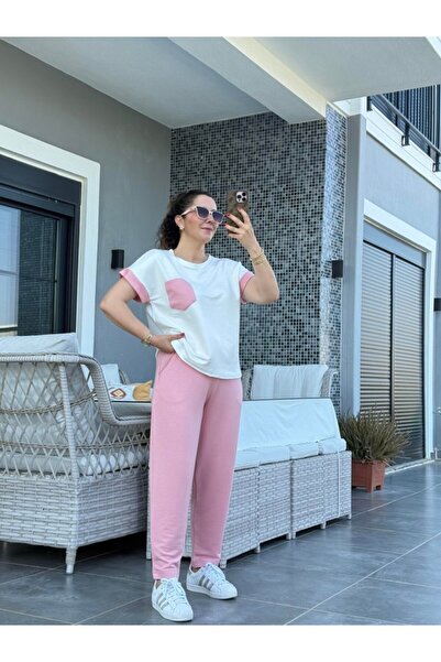 ALPACO Γυναικείο Κρυστάλλινο Ύφασμα Σετ Δύο Τεμαχίων με Λεπτομέρεια συνδυασμός υφασμάτων Τσέπες -ΣΥΛΛΟΓΗ