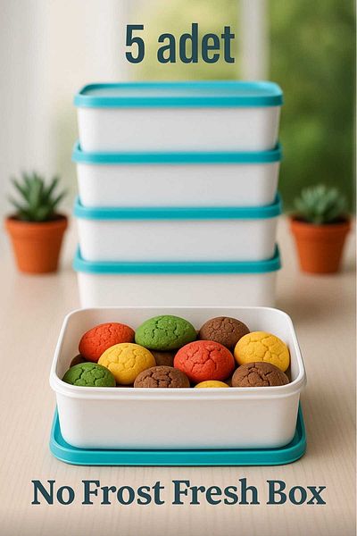 Herza House 5-Piece Deep Freezer Storage Container – 2.1 Liters