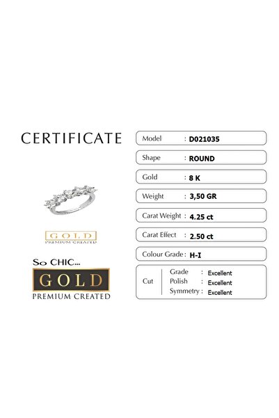 So CHIC... Beyaz Altın Sertifikalı Premium Created Taşlı Beştaş Yüzük