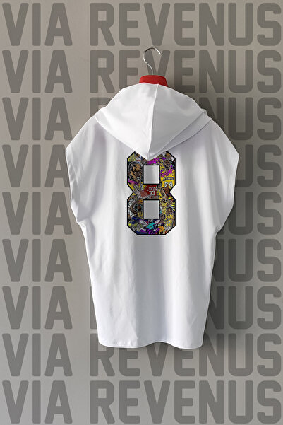 Vordevia 8 Tricou sport din bumbac 100% cu glugă, cu mâneci zero, imprimat fa...