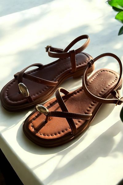 DİVOLYA Millo Tan Ring Detailed Daily Use Sandals