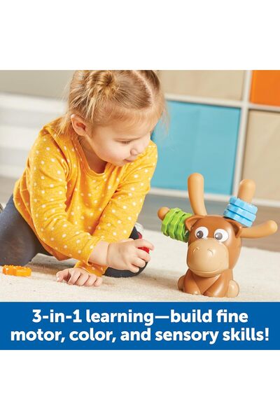 Learning Resources Max the Fine Motor Moose - 13 Pieces, Ages 2+ Toddler Learning Toys, Fine Motor T