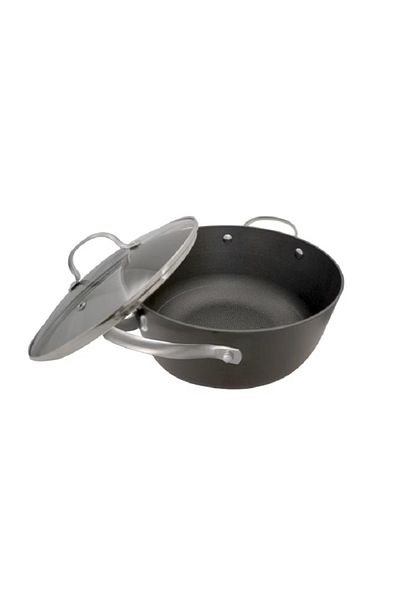 Oti Lightweight cast iron honeycomb pan, glass lid, diameter 24 cm, 3.5l, induction base, OTI