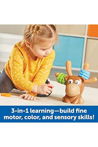 Learning Resources Max the Fine Motor Moose - 13 Pieces, Ages 2+ Toddler Learning Toys, Fine Motor T