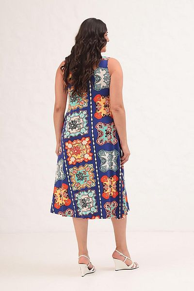 Truva XXL Comfort and Elegance with the Thick Strap Patterned Plus Size Dress!