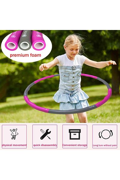 LETAO Letao Hula hoop, diameter 95 cm, 8 sides, purple, dark gray