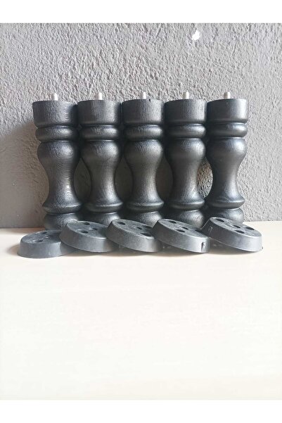 Dijital Bazar DİJİTAL BAZAR-15 CM LALE -SİYAH-5 Lİ TORNA -AHŞAP AYAK -