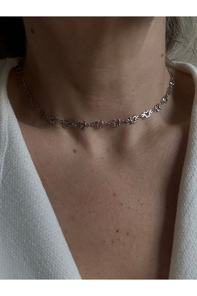 Rossetto Atelier Silver Butterfly Choker Necklace