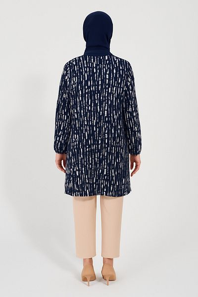 Ravencia Women's Stripe Patterned Woven Tunic Blue