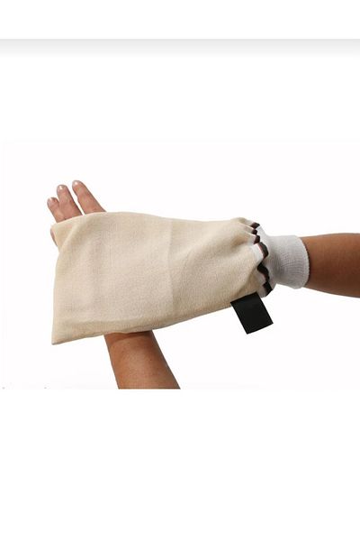 Sabuncu Hacı 100% Flush Thread, Ecru Color Bath and Shower Pouch.Peeling Gloves, For Women And Men
