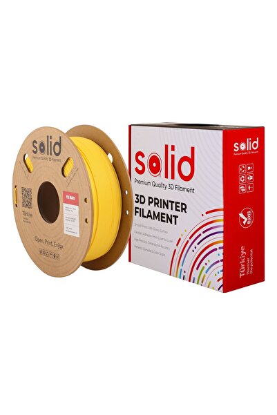 Solid Filament Solid PLA Matte Sarı Filament 1.75mm - 1Kg