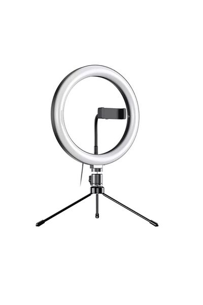 APEXEL Set lampa circulara selfie, Apexel, diametru 26cm, trepied mini, suport telefon