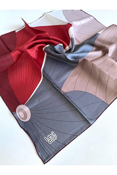 Levidor Tivil Pure Silk Scarf 49457 Κόκκινο Μικτό Σχέδιο