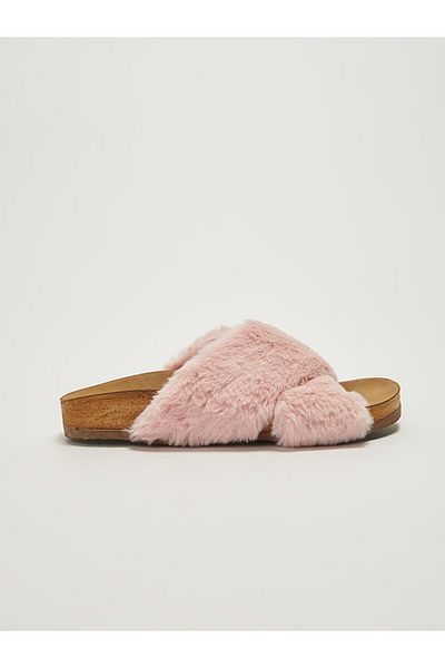 LC Waikiki Cross Strap Plush Women's House Slippers (W1)