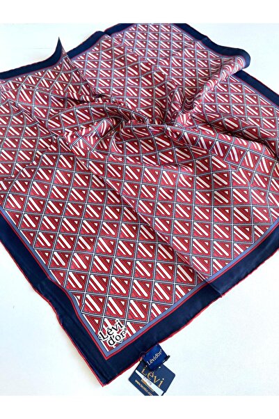 Levidor Eșarfă din mătase pură Tivil 49464 roșu cu model mixt