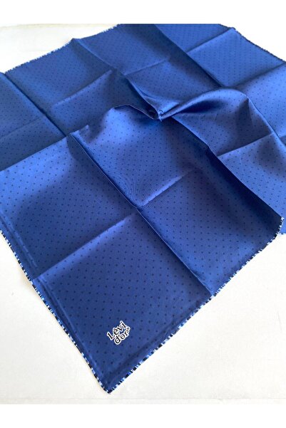 Levidor وشاح تيفيل من الحرير الخالص 49356 نمط مختلط باللون الأزرق الداكن