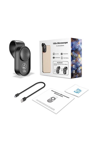 APEXEL Microscope Lens 100x, Brand With Clamp System For Iphone 12, Iphone 11,x,8,7,6 Samsung