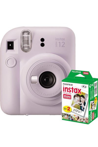 Fujifilm Instant color camera, Fujifilm Instax Mini 12, lilac purple + Mini Film 2x10