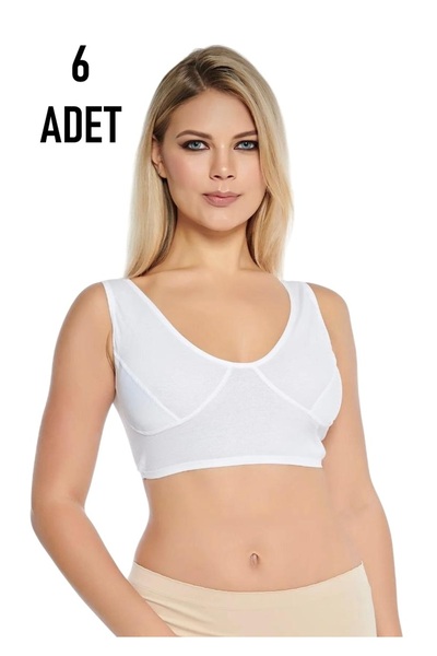 Ersoy Pack of 6 Thick Strap Full Lycra Rib Half Undershirt (Lambada Mother Br...