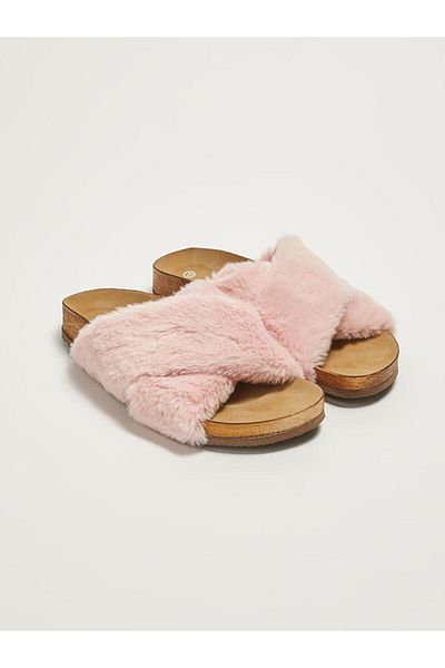 LC Waikiki Cross Strap Plush Women's House Slippers (W1)