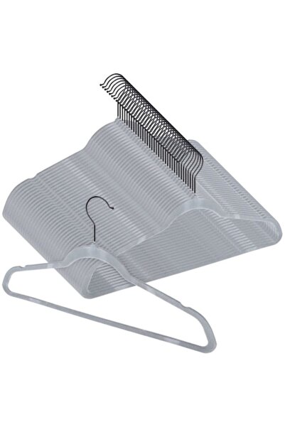 AB HOMES Set de 30 de umerașe universale, Vilde, gri, catifea antiderapantă, ...