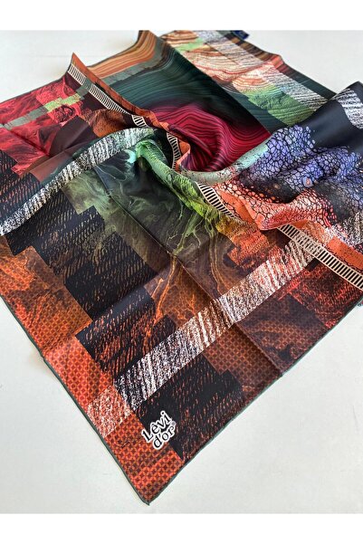 Levidor Tivil Pure Silk Scarf 49422 Πράσινο Μικτό Σχέδιο