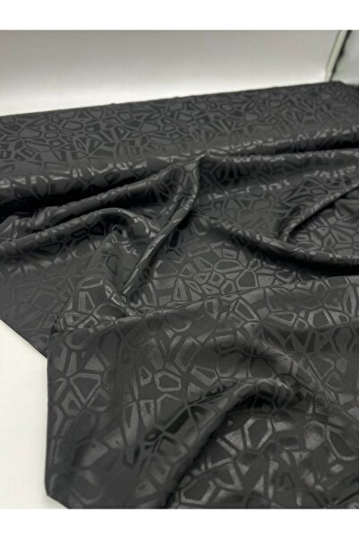 Kumaş Sevdası Jakarlı Floş İpek Kumaş (Eni 150cm) Polyester içermez İç Göstermez Ferace Abaya Elbise