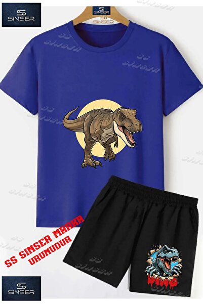 SS SİNSER Tricou cu gât rotund cu imprimeu special „DINOSAUR BROWN IN THE CIR...